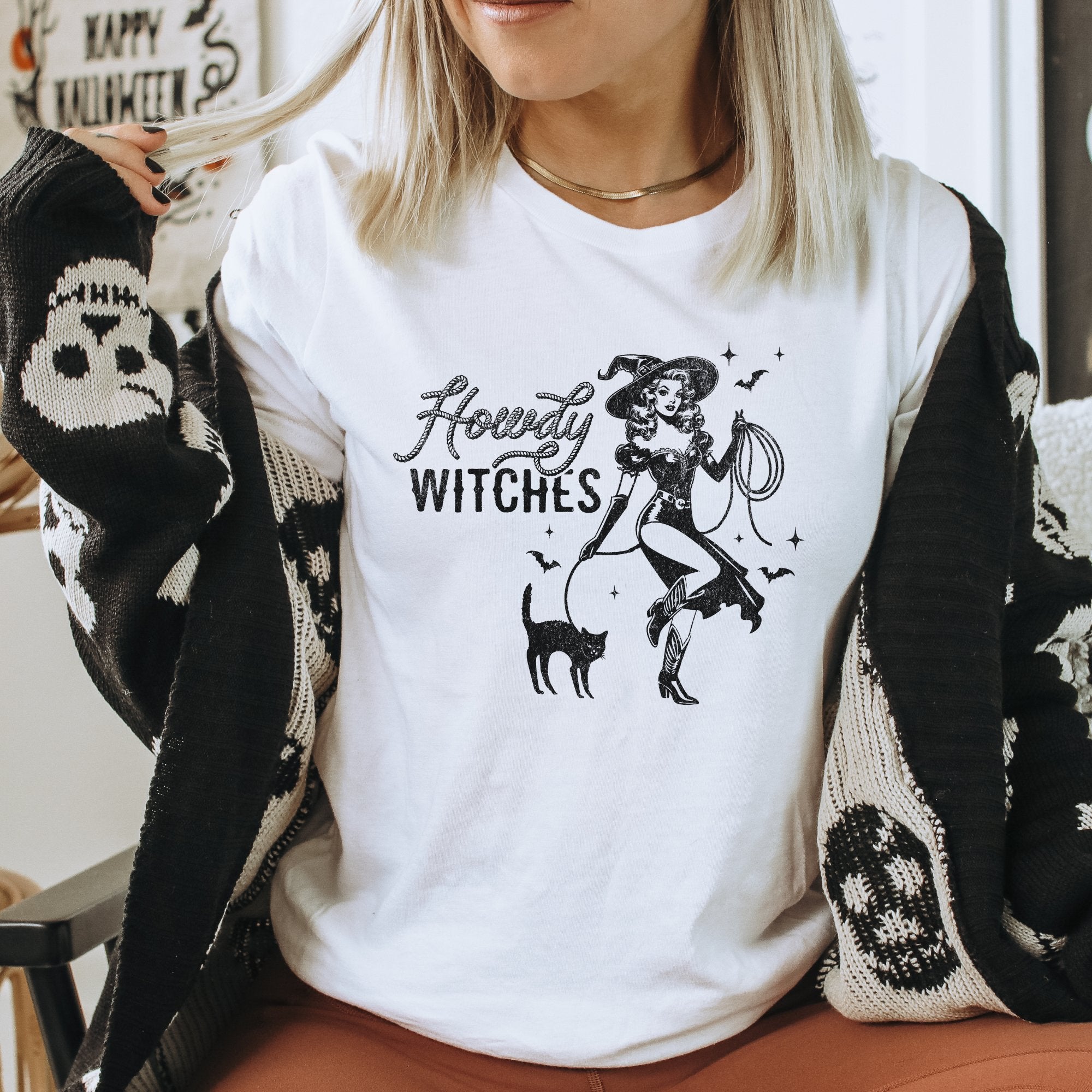 Howdy Witch Western Halloween Women's T-Shirt - Trendznmore