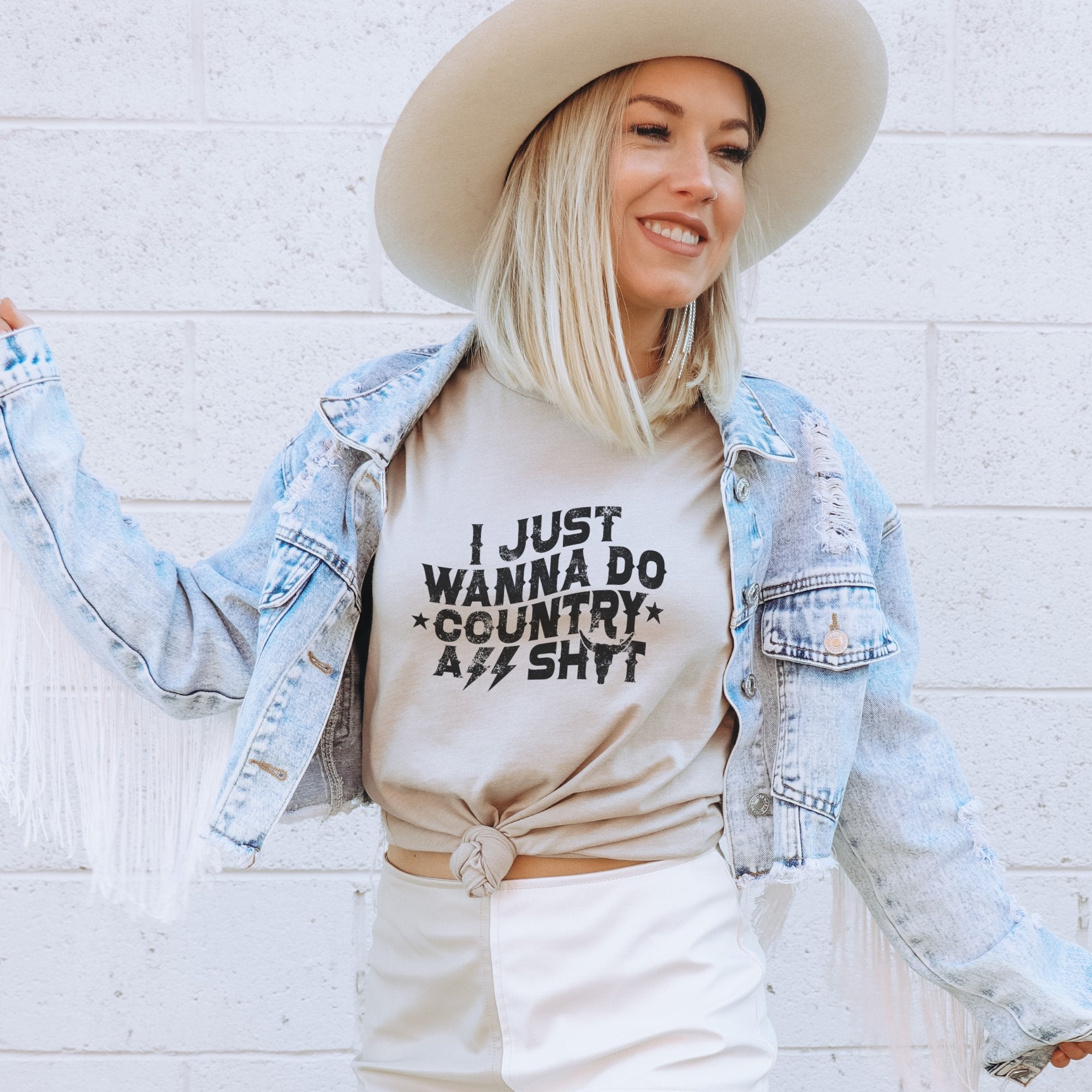 I Just Wanna Do Country A.S. Western Graphic Tee - Trendznmore