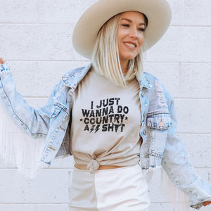 I Just Wanna Do Country A.S. Western Graphic Tee - Trendznmore