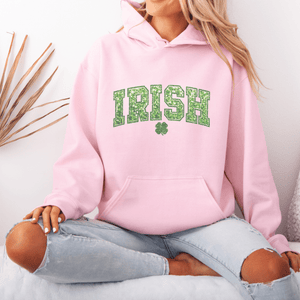 Irish Clover Faux Sequin St. Patrick's Day Hoodie - Trendznmore