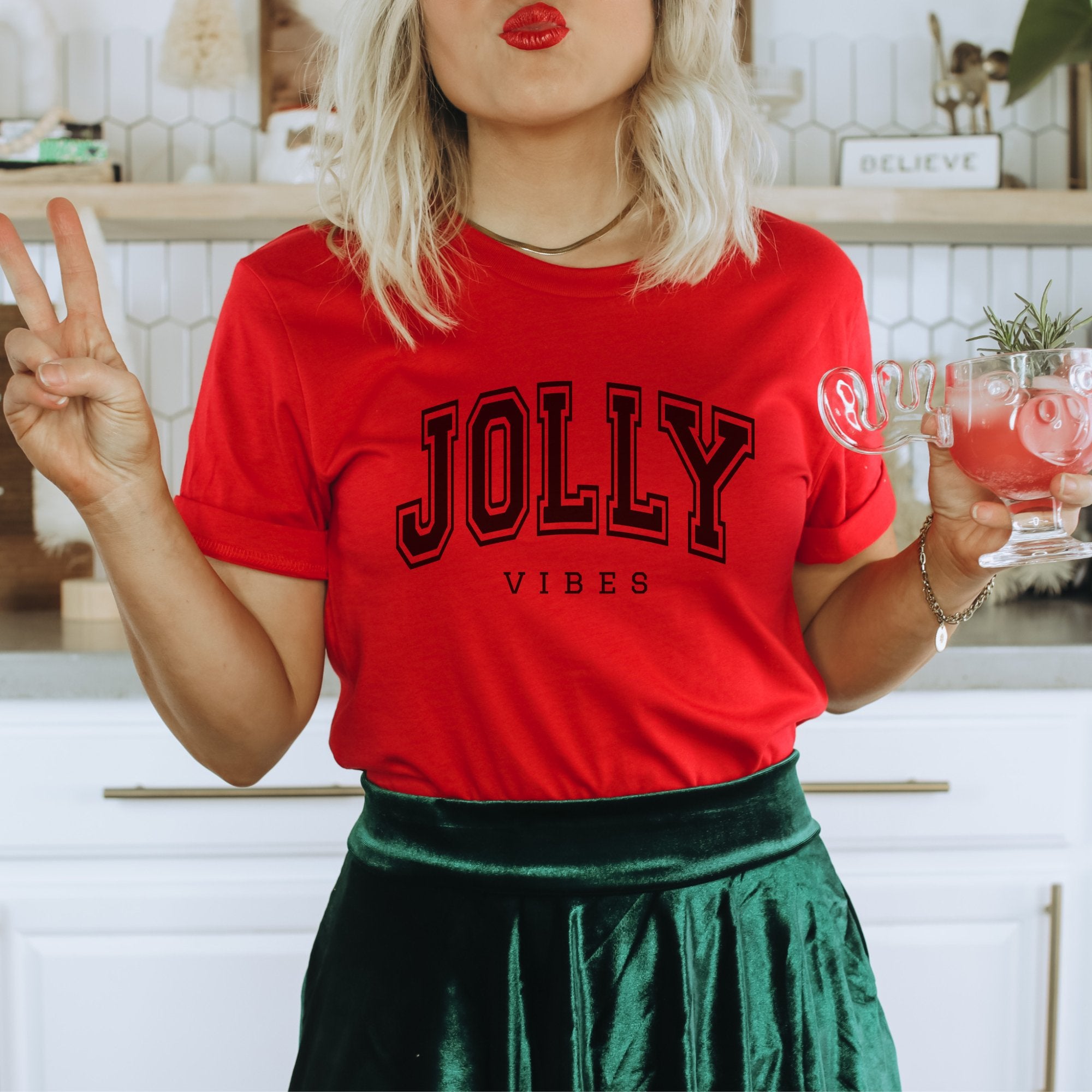 Jolly Vibes Christmas Women's T-shirt - Trendznmore