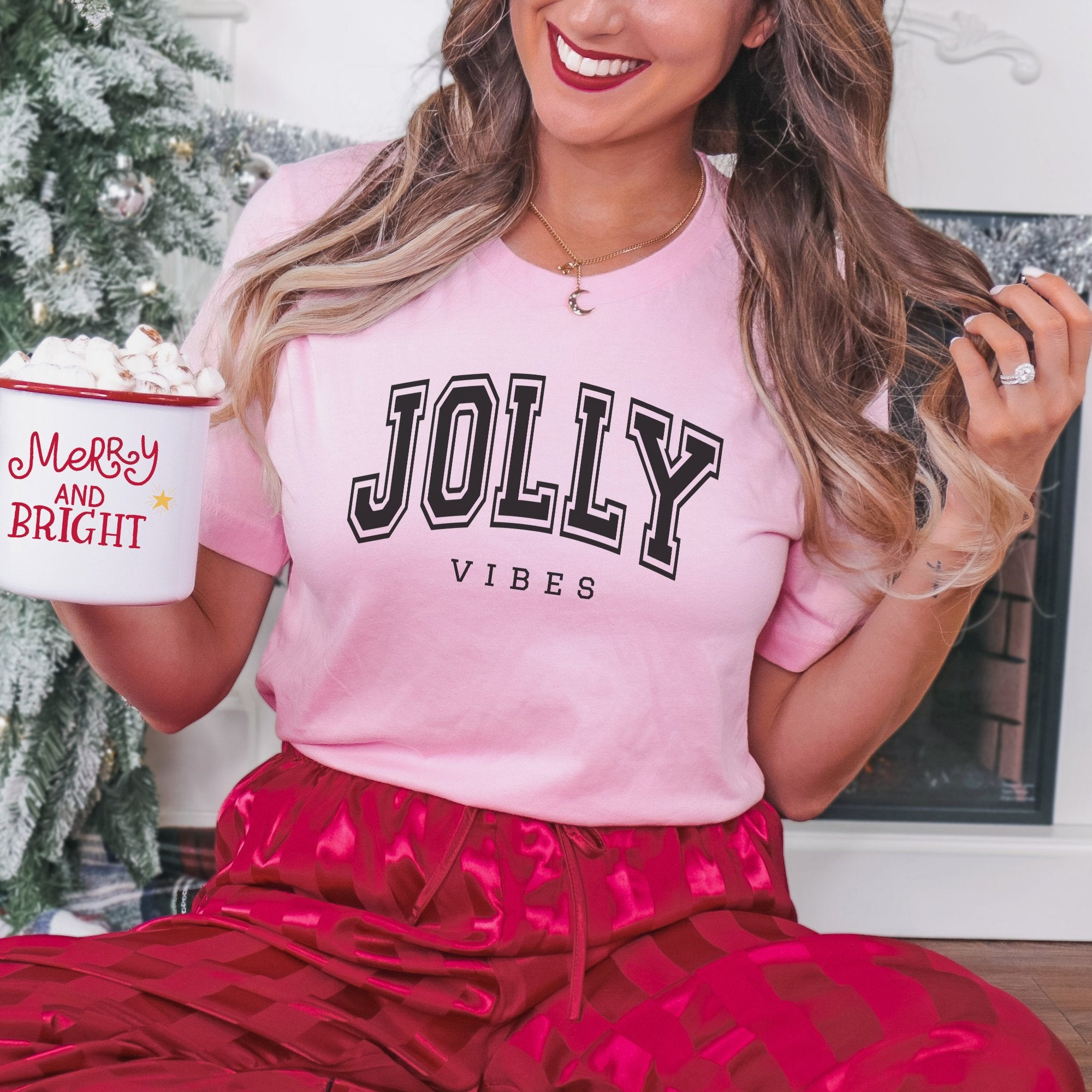 Jolly Vibes Christmas Women's T-shirt - Trendznmore