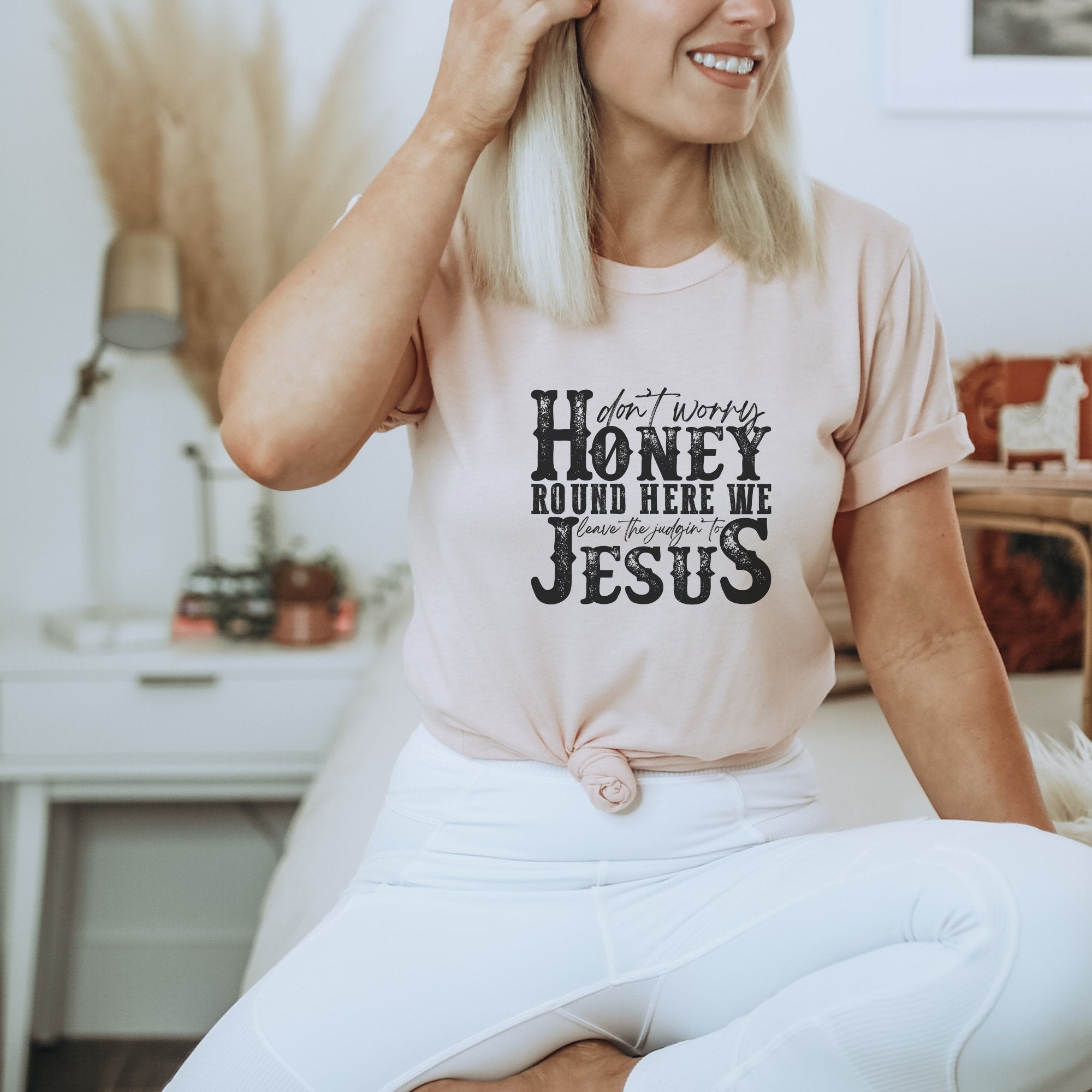 Leave the Judgin to Jesus Western Graphic Tee - Trendznmore