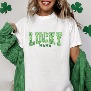 Lucky Mama Faux Sequins St. Patrick's Day T-Shirt - Trendznmore