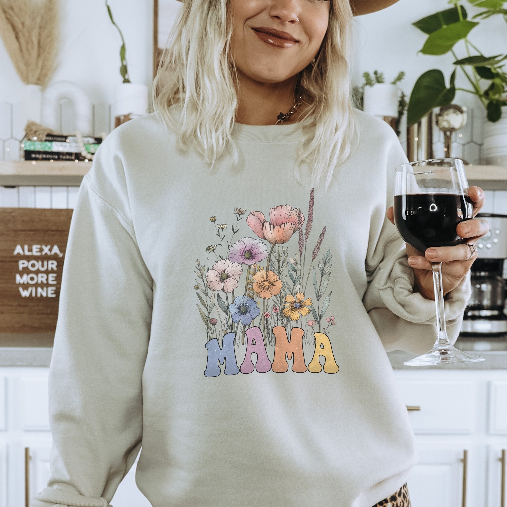 Mama Pastel Flowers Sweatshirt - Trendznmore