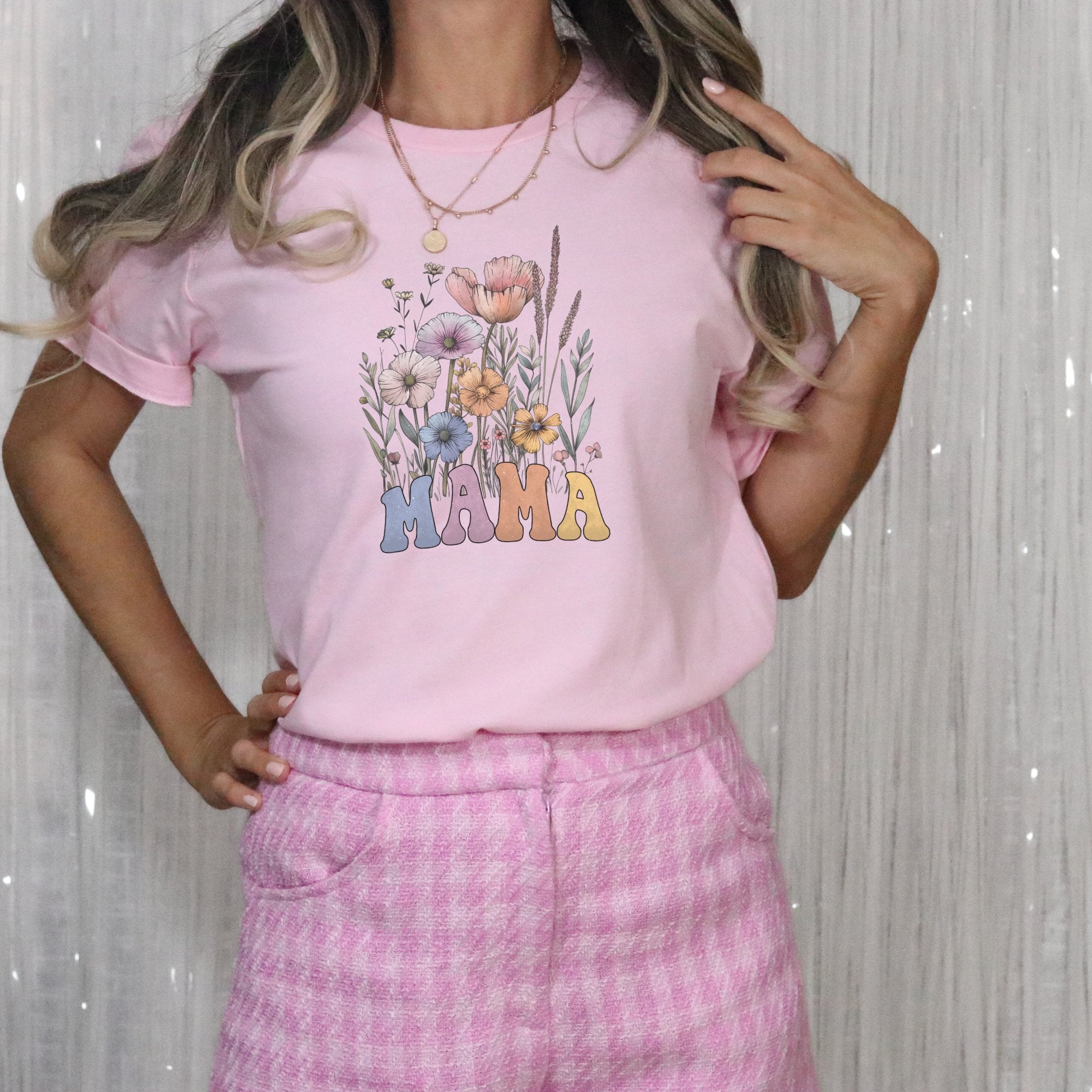 Mama Pastel Flowers T-Shirt - Trendznmore