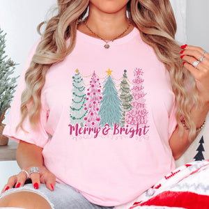 Merry & Bright Cute Christmas T-shirt - Trendznmore