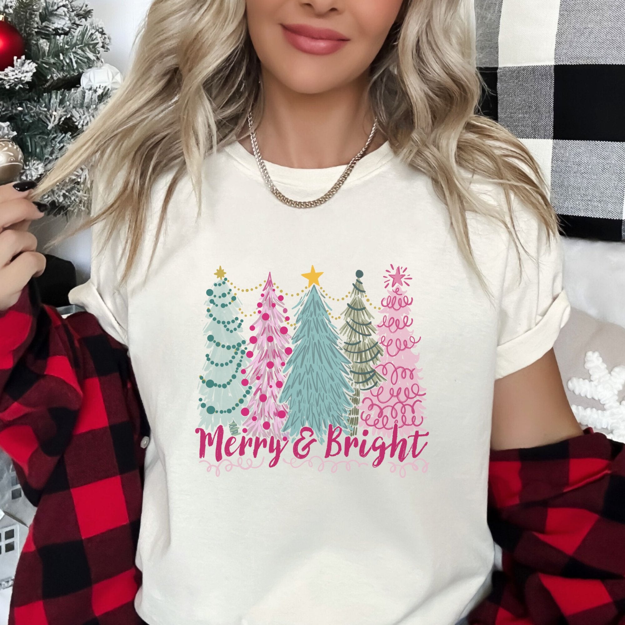 Merry & Bright Cute Christmas T-shirt - Trendznmore