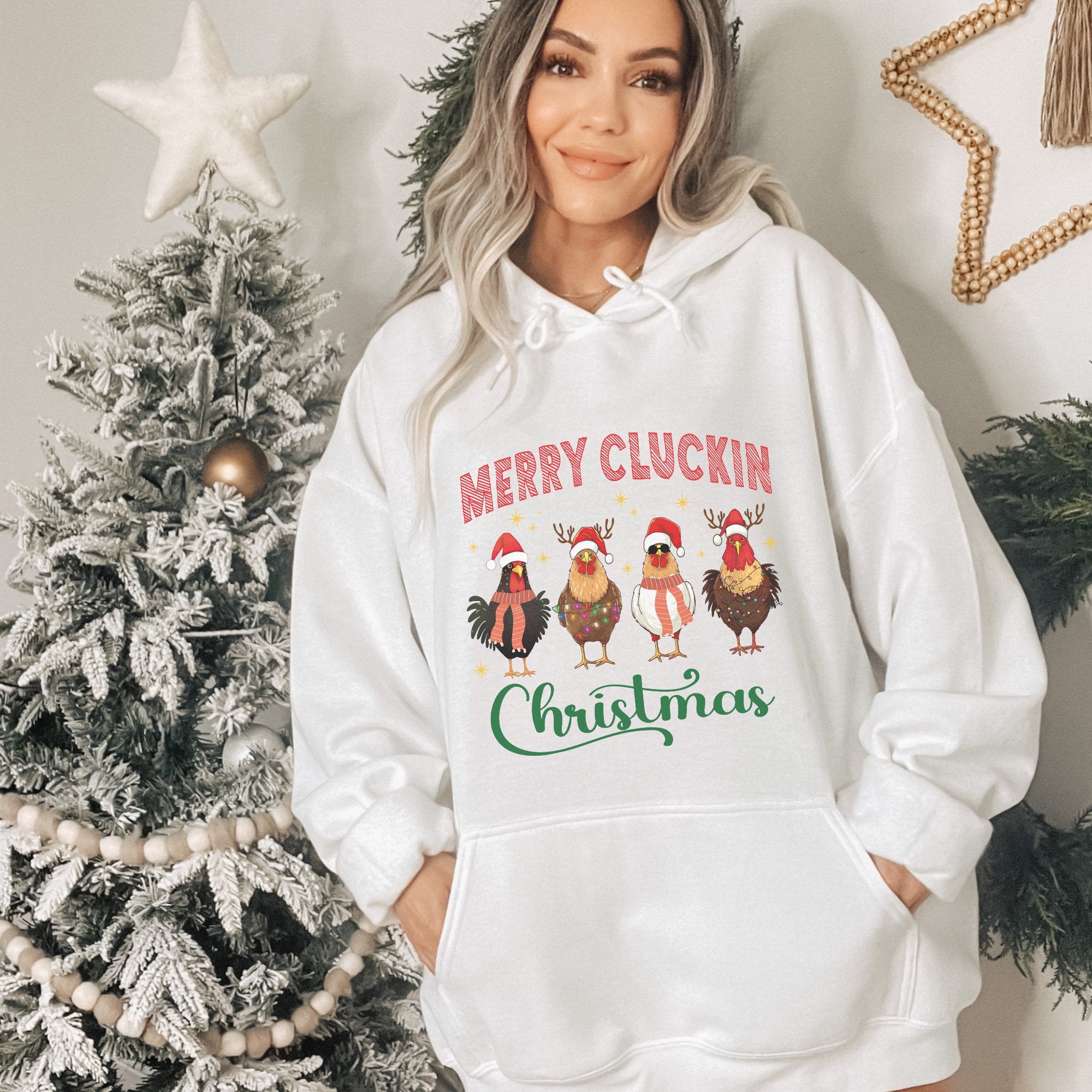 Merry Cluckin Christmas Women's Hoodie - Trendznmore