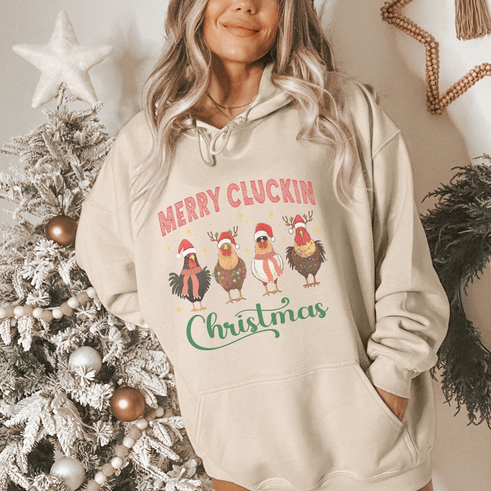 Merry Cluckin Christmas Women's Hoodie - Trendznmore