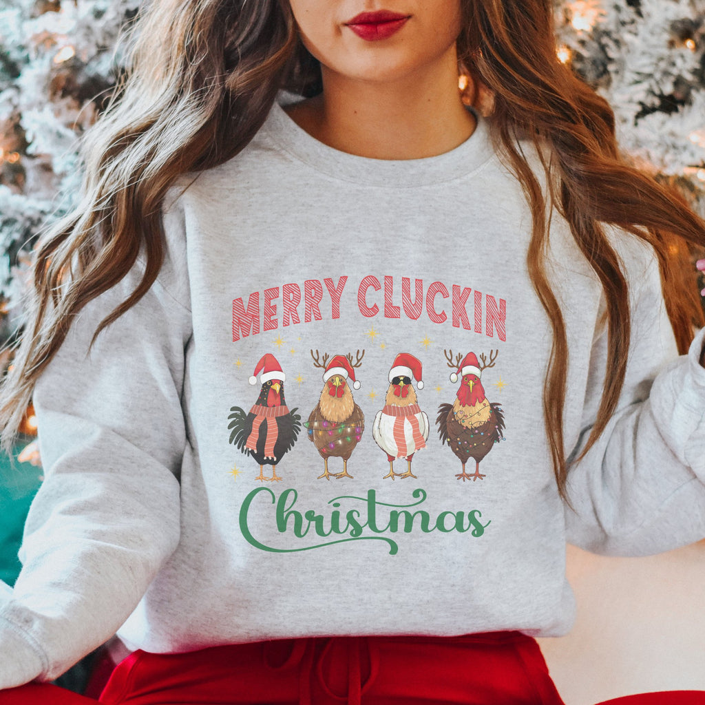 Merry Cluckin Christmas Women's Sweatshirt - Trendznmore