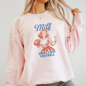 Milf Color - Man I Love Football Crewneck Sweatshirt - Trendznmore