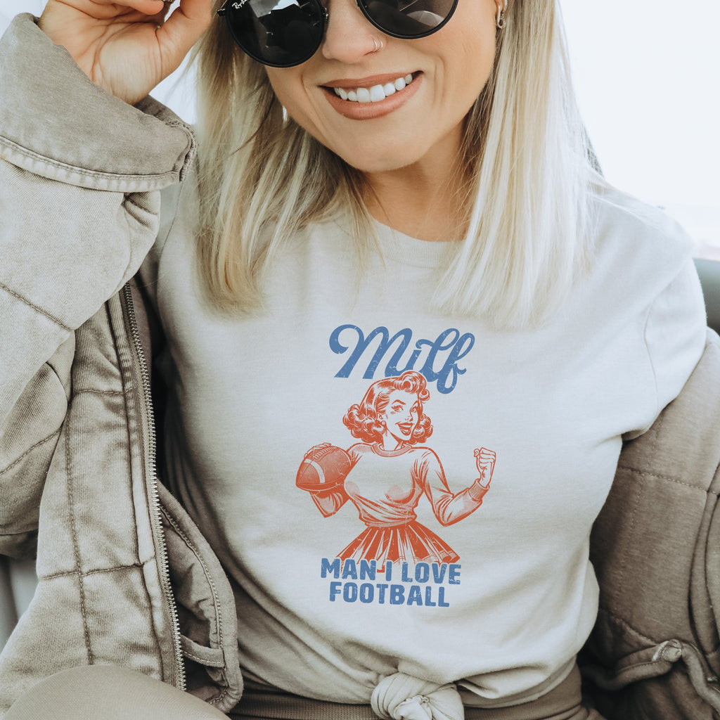Milf Color - Man I Love Football T - Shirt - Trendznmore