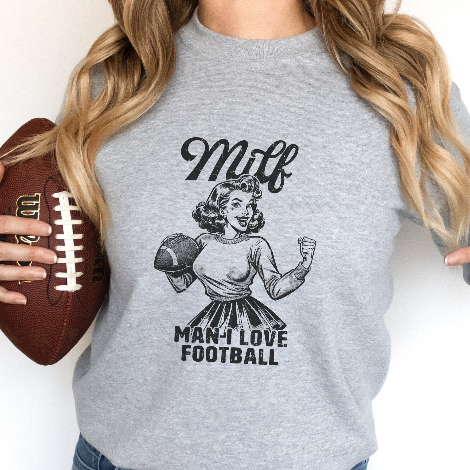 Milf - Man I Love Football Crewneck Sweatshirt - Trendznmore