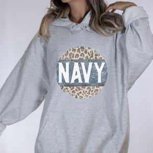 Navy Cheetah Hoodie - Trendznmore