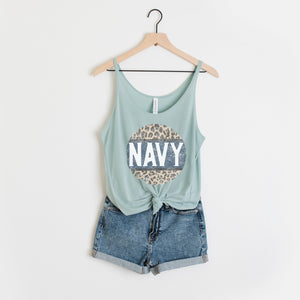 Navy Cheetah Tank Top - Trendznmore