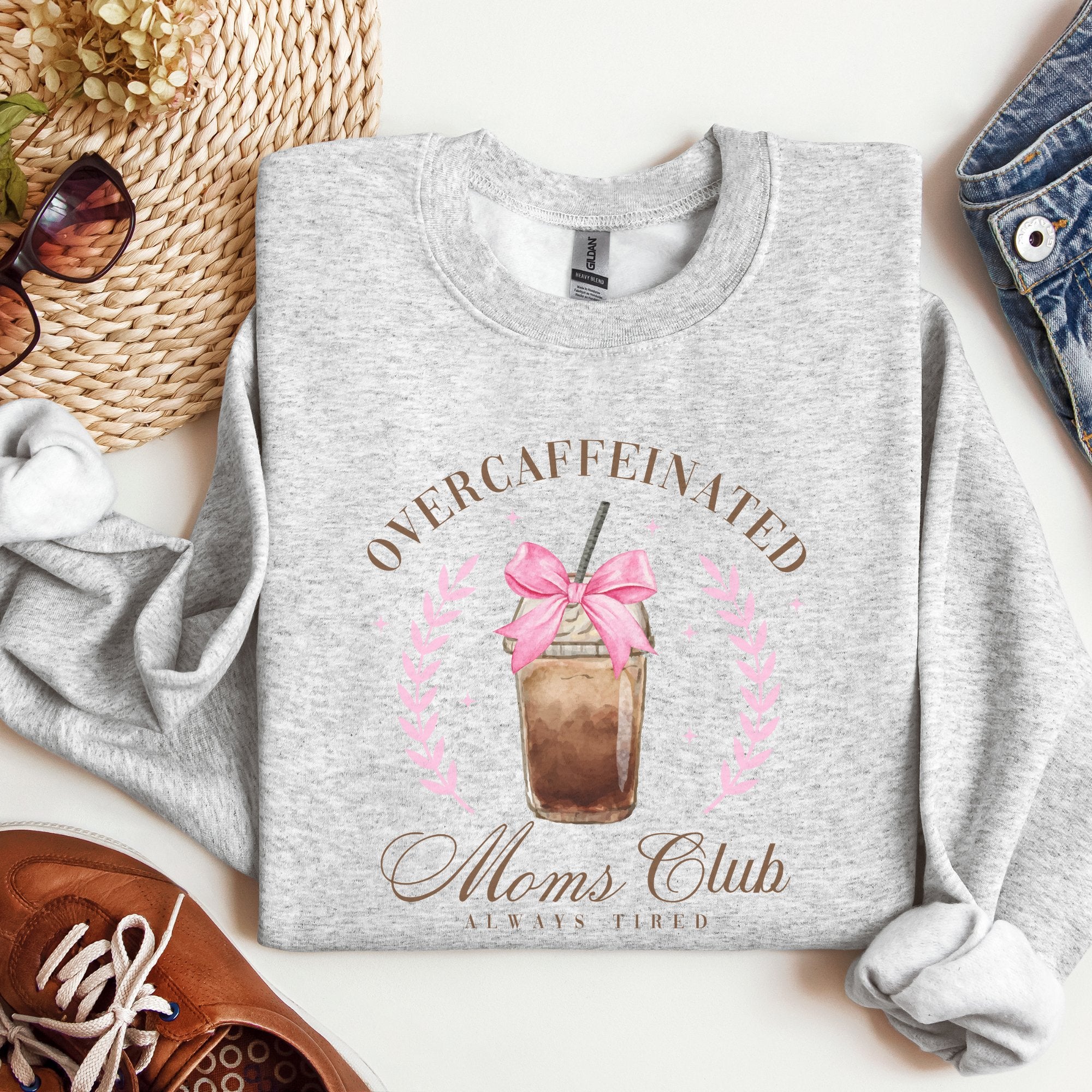 Overcaffeinated Moms Club Sweatshirt - Trendznmore
