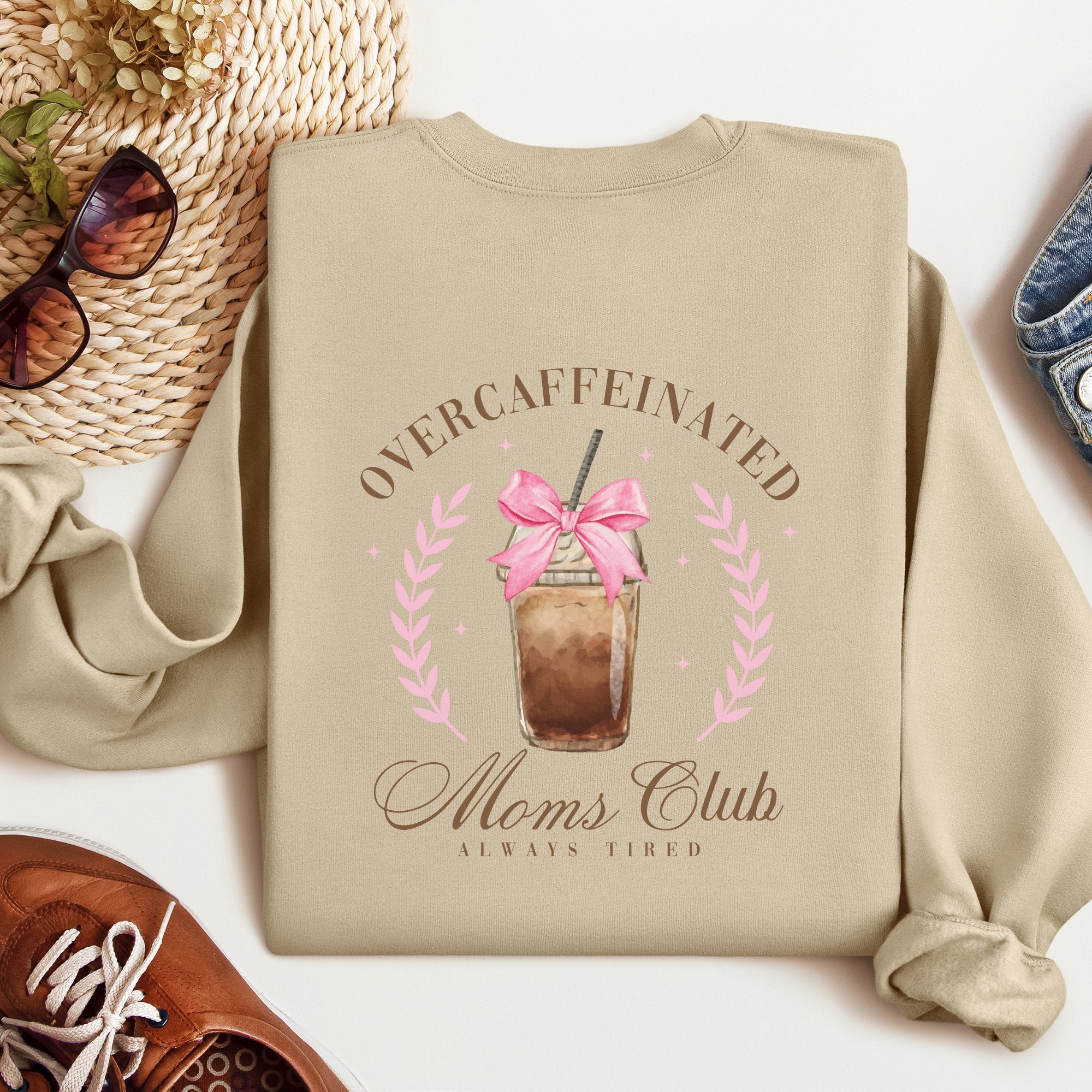 Overcaffeinated Moms Club Sweatshirt - Trendznmore
