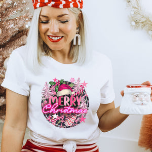 Pink Merry Christmas Women's T-shirt - Trendznmore