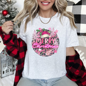 Pink Merry Christmas Women's T-shirt - Trendznmore