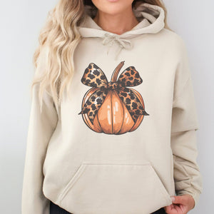 Pumpkin Coquette Fall Graphic Hoodie - Trendznmore