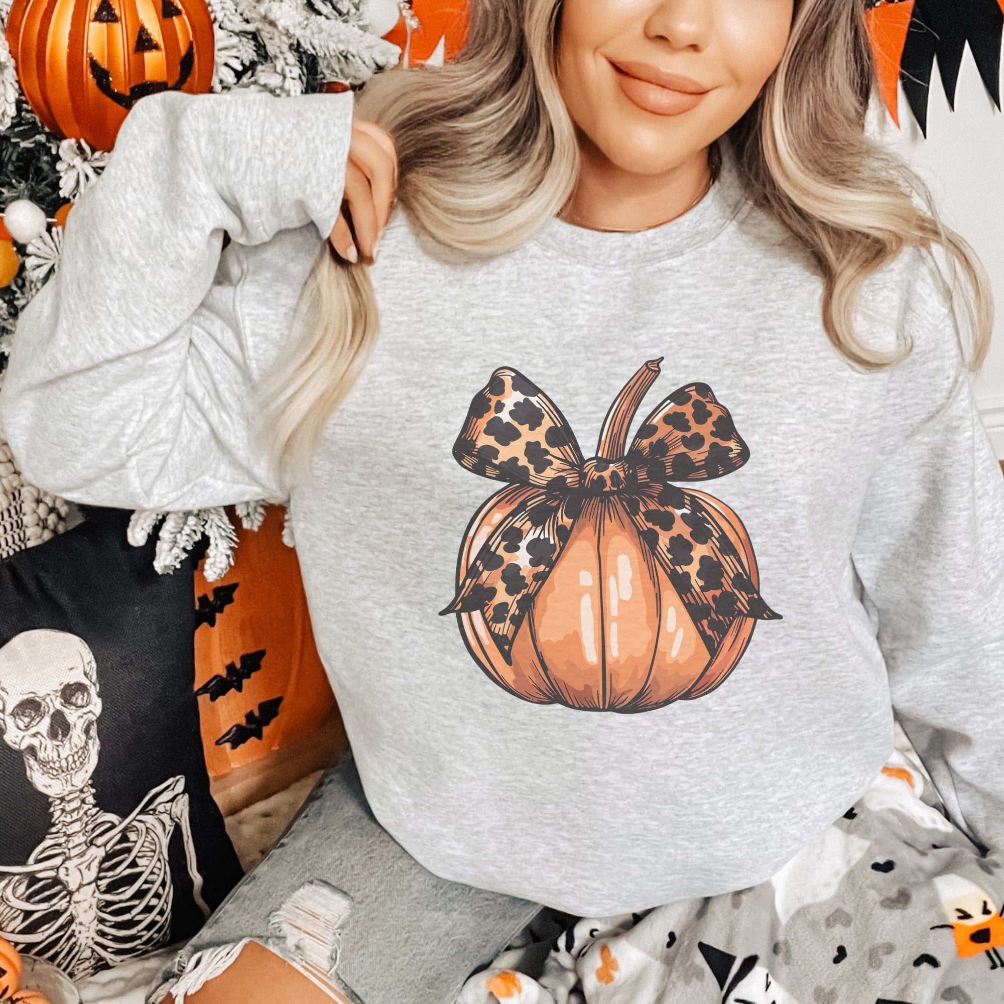 Pumpkin Coquette Graphic Sweatshirt - Trendznmore