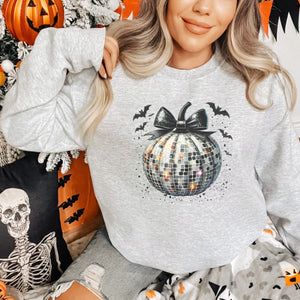 Pumpkin Silver Disco Ball Women's Sweatshirt - Trendznmore