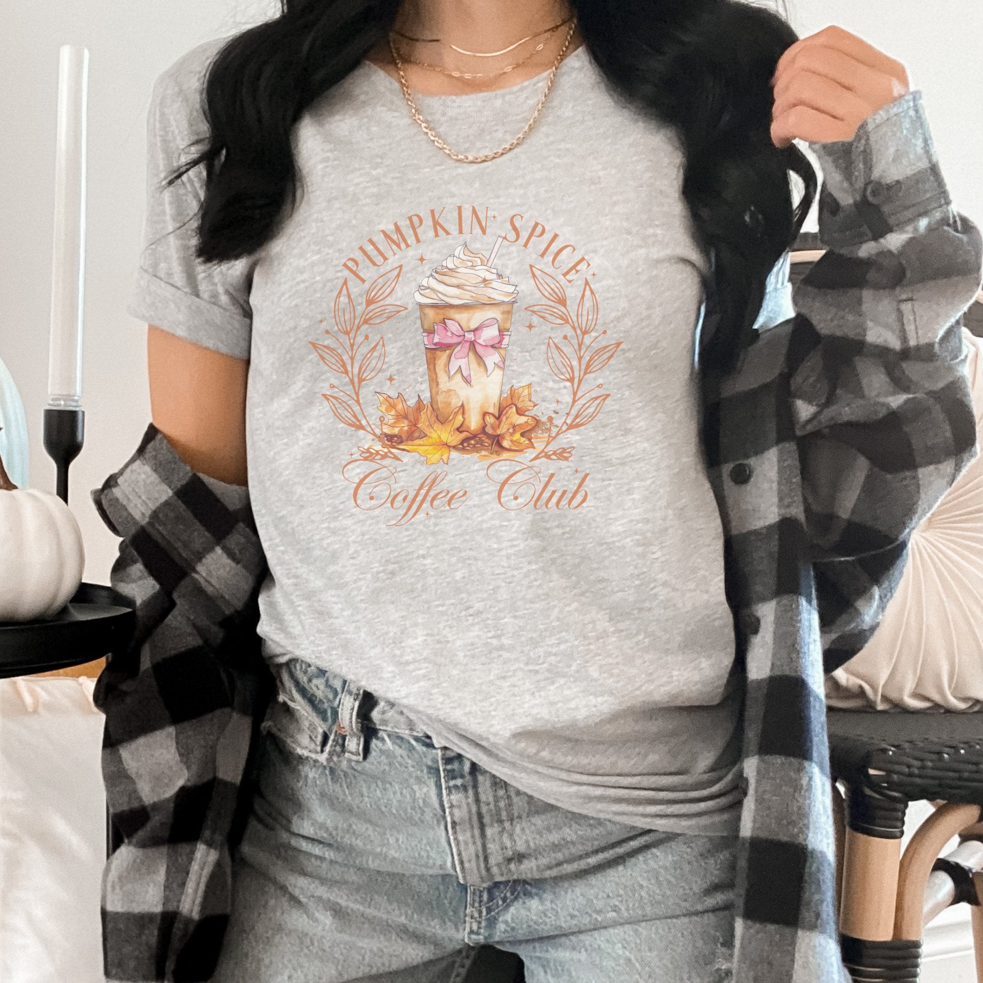 Pumpkin Spice Coffee Club Fall Graphic T - Shirt - Trendznmore