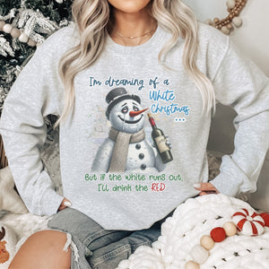 Red Wine White Christmas Women's Sweatshirt - Trendznmore