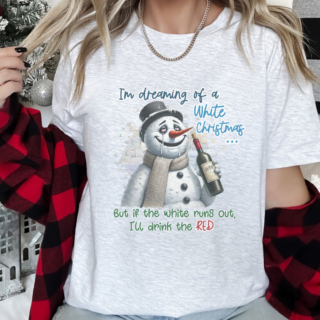 Red Wine White Christmas Women's T-shirt - Trendznmore