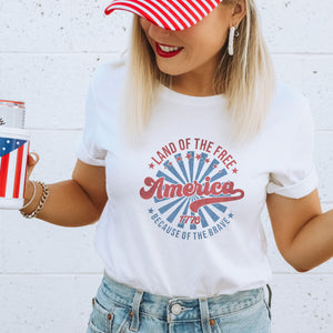 Retro Land of the Free T-Shirt - Trendznmore