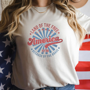 Retro Land of the Free T-Shirt - Trendznmore
