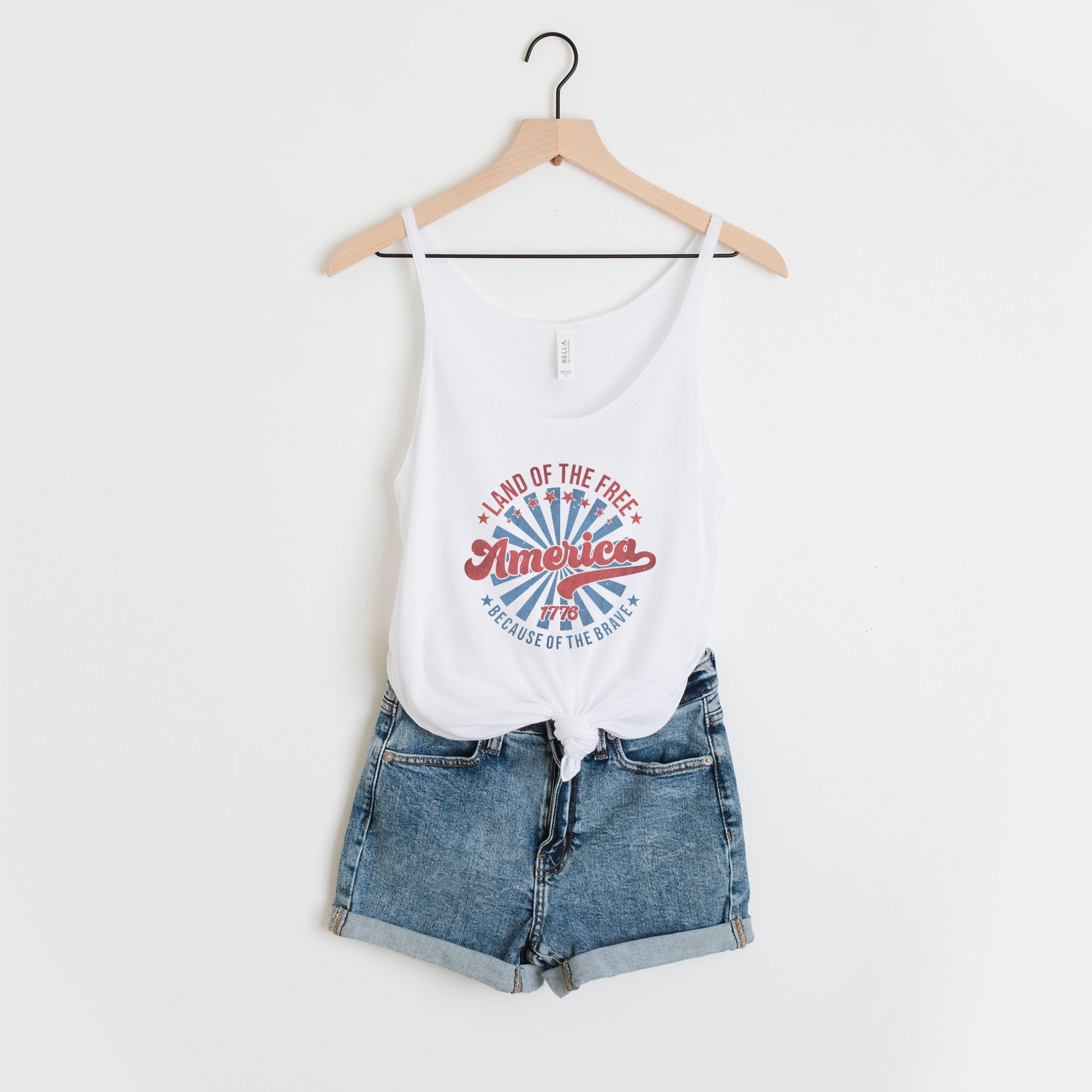 Retro Land of The Free Tank Top - Trendznmore