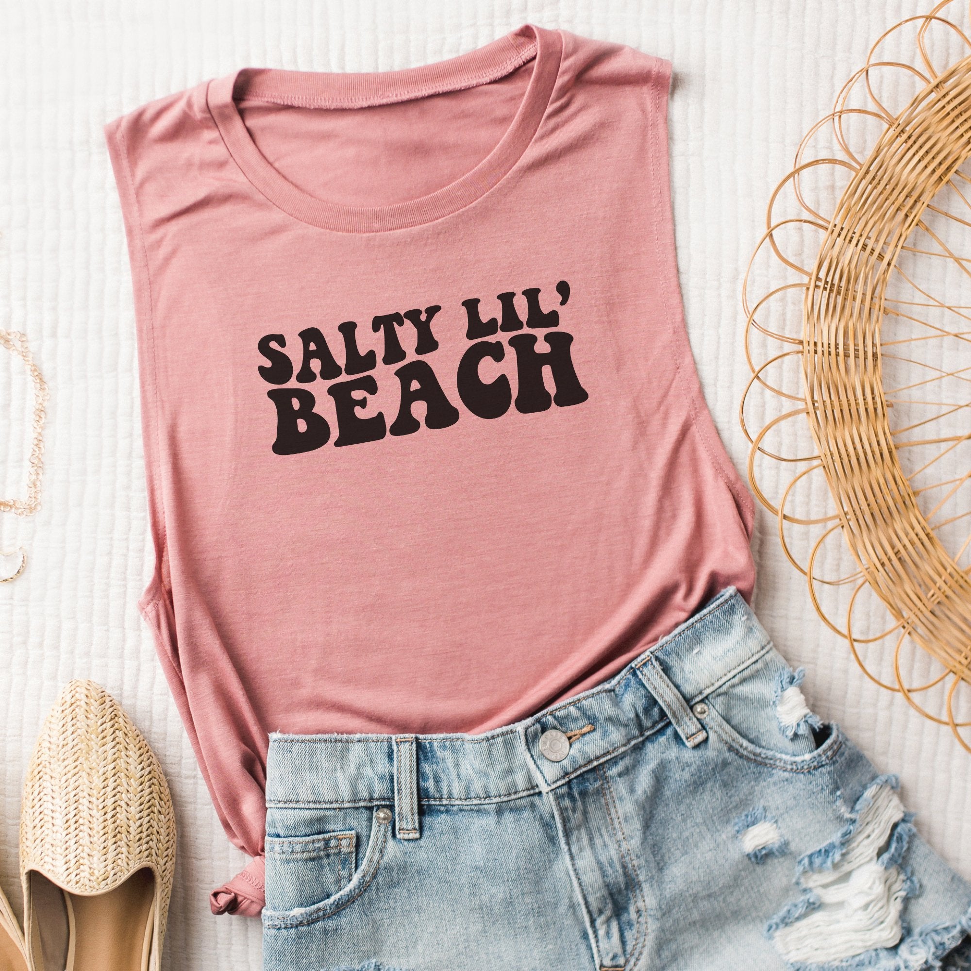 Salty Lil' Beach Bella Canvas Muscle Tank Top - Trendznmore