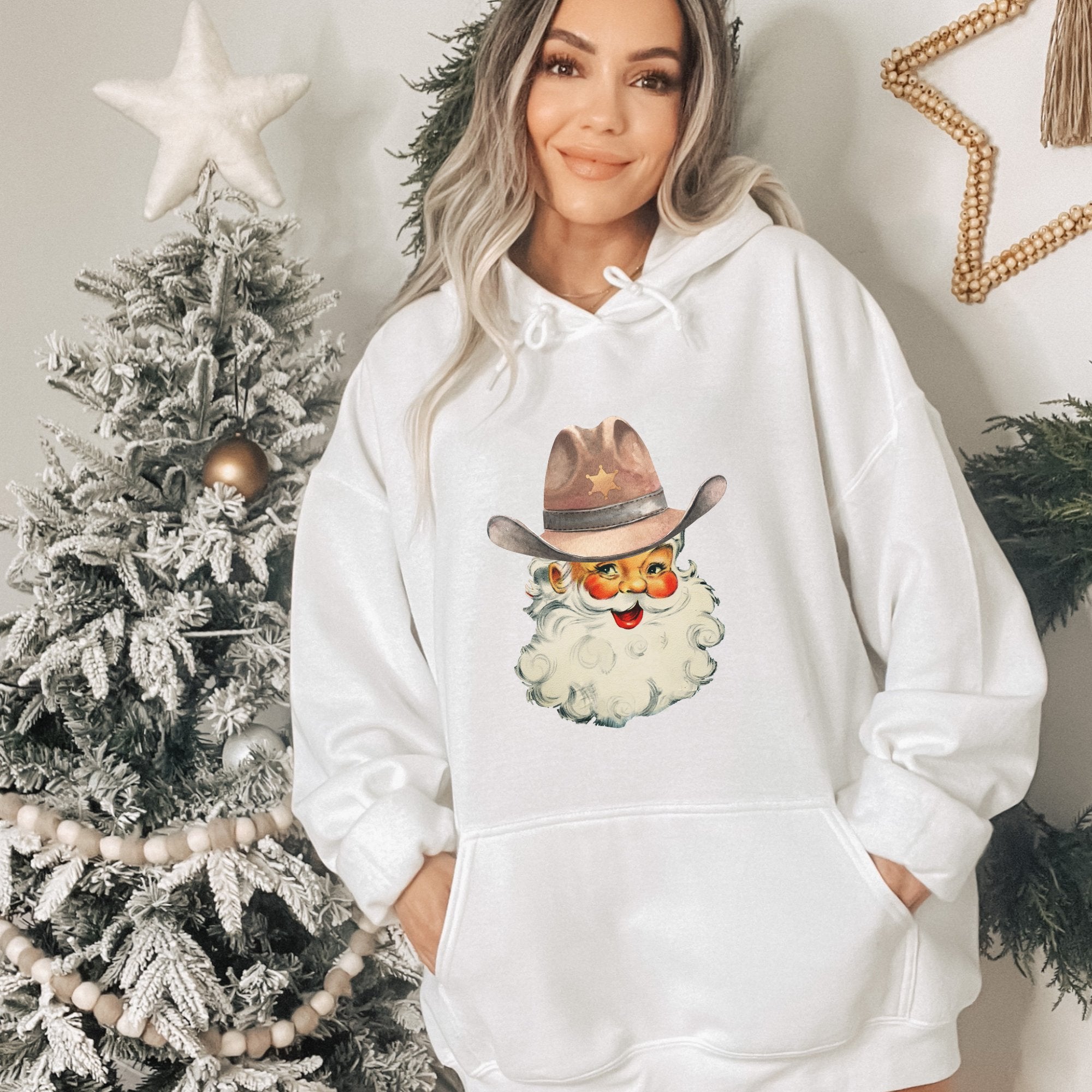 Santa Cowboy Christmas Hoodie - Trendznmore