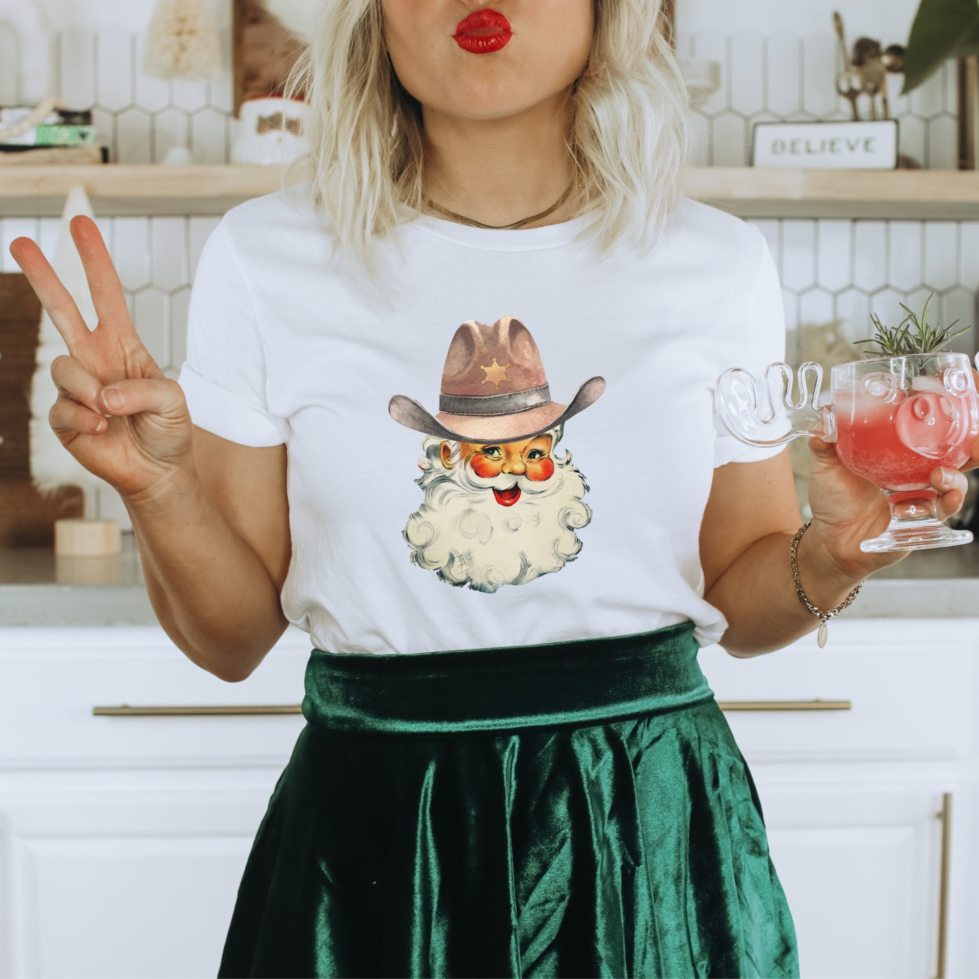 Santa Cowboy Christmas T-shirt - Trendznmore