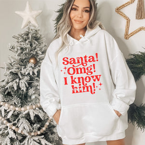 Santa OMG I know him! Christmas Women's Hoodie - Trendznmore