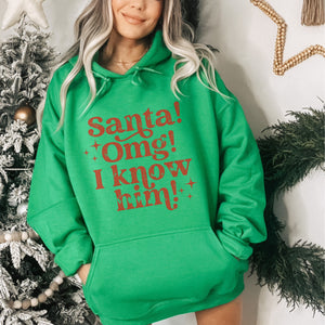 Santa OMG I know him! Christmas Women's Hoodie - Trendznmore