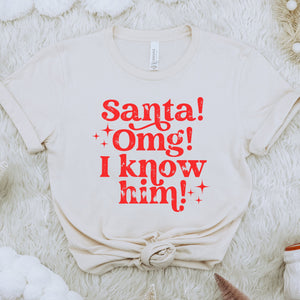 Santa OMG I know him! Christmas Women's T-shirt - Trendznmore