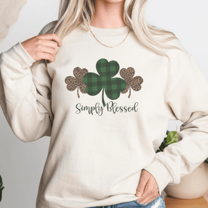 Simply Blessed St. Patrick's Day Crewneck Sweatshirt - Trendznmore