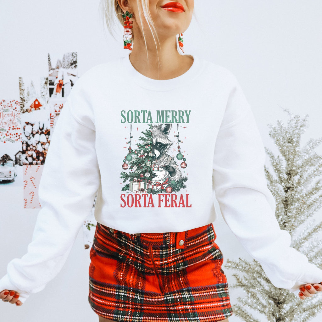 Sorta Merry Sorta Feral Christmas Women's Sweatshirt - Trendznmore