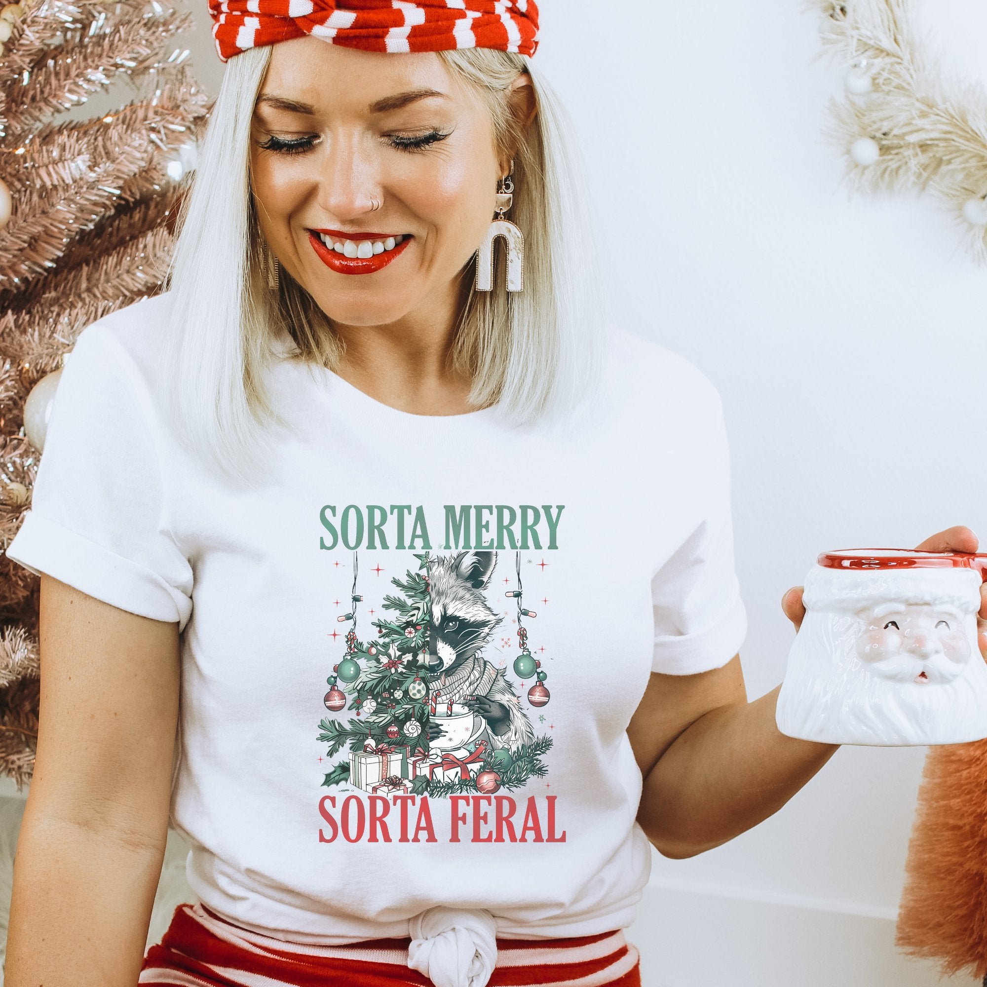 Sorta Merry Sorta Feral Christmas Women's T-shirt - Trendznmore