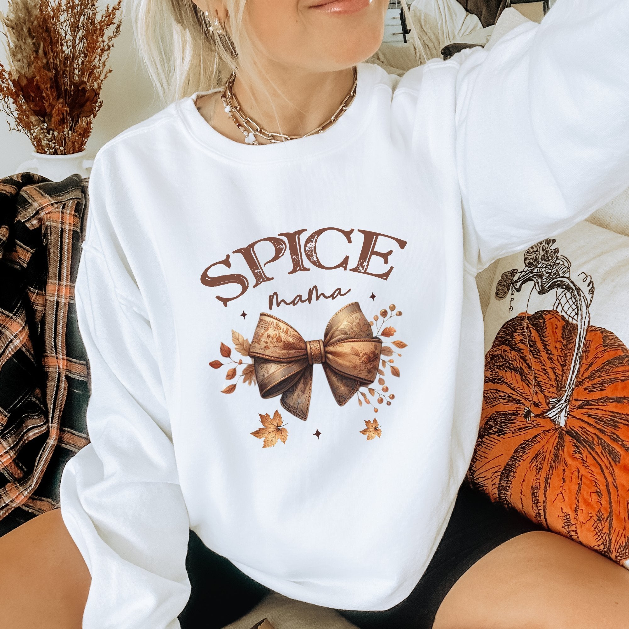 Spice Mama Fall Graphic Women's Sweatshirt - Trendznmore