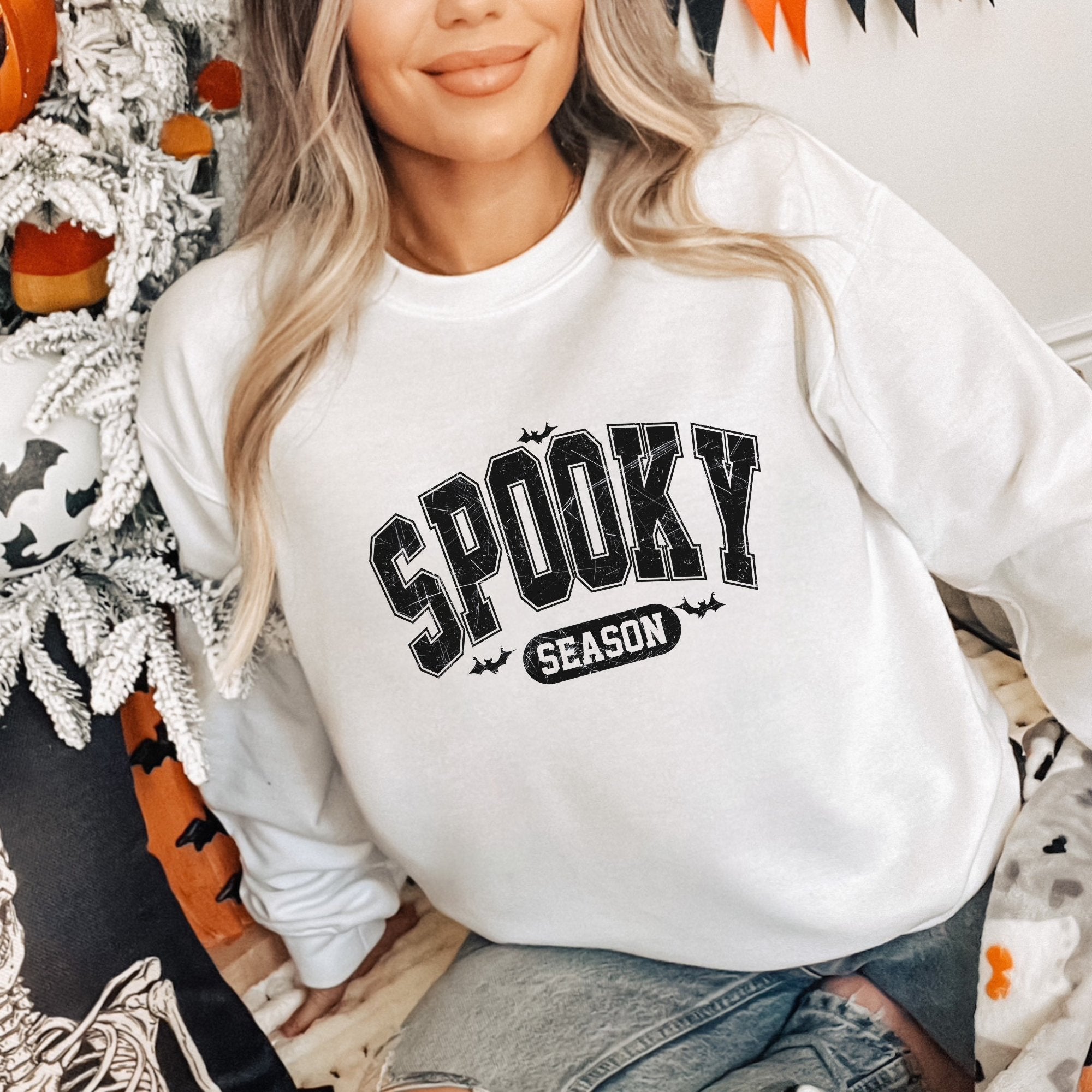 Spooky Season (Black) Halloween Women's Sweatshirt - Trendznmore