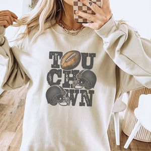 Touchdown Football Graphic Crewneck Sweatshirt - Trendznmore