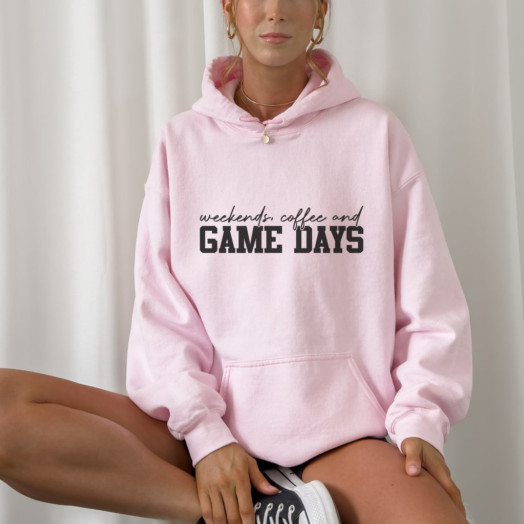 Weekends, Coffee and Game Days Football Graphic Hoodie - Trendznmore