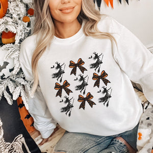 Witch Coquette Halloween Graphic Crewneck Sweatshirt - Trendznmore