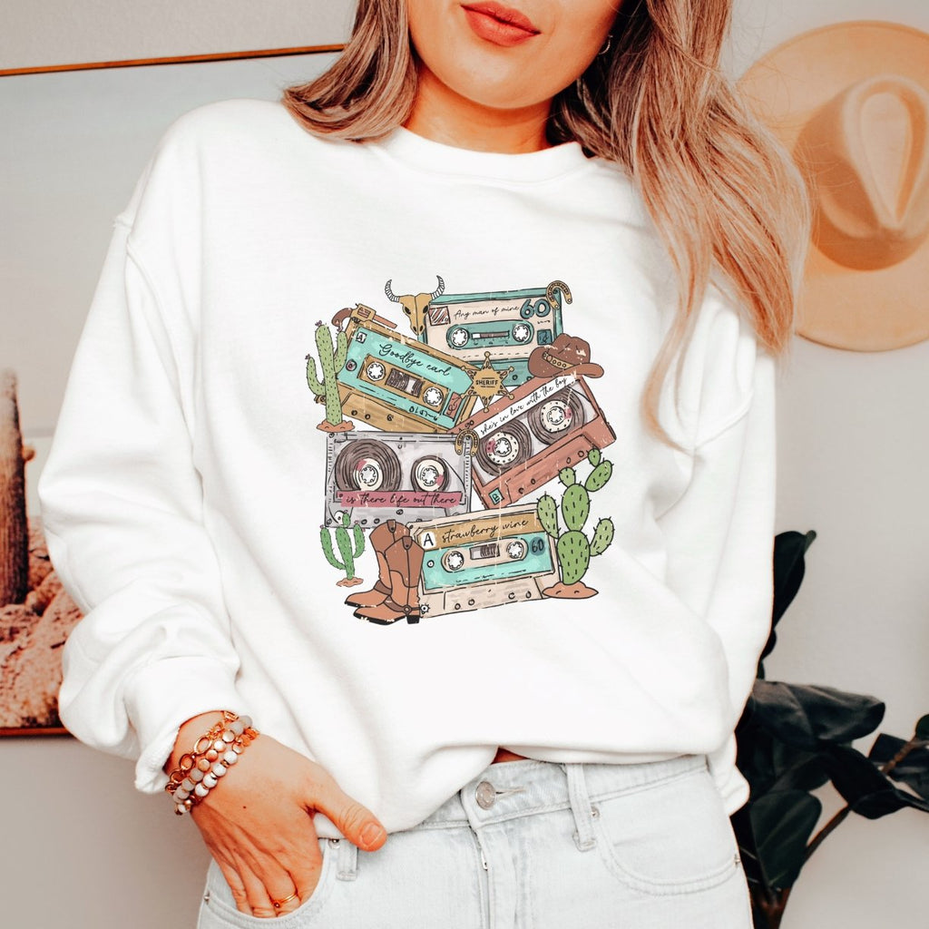 90's Country Cassette Crewneck Sweatshirt - Trendznmore