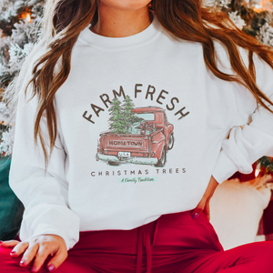 Vintage Farm Fresh Christmas Trees Sweatshirt