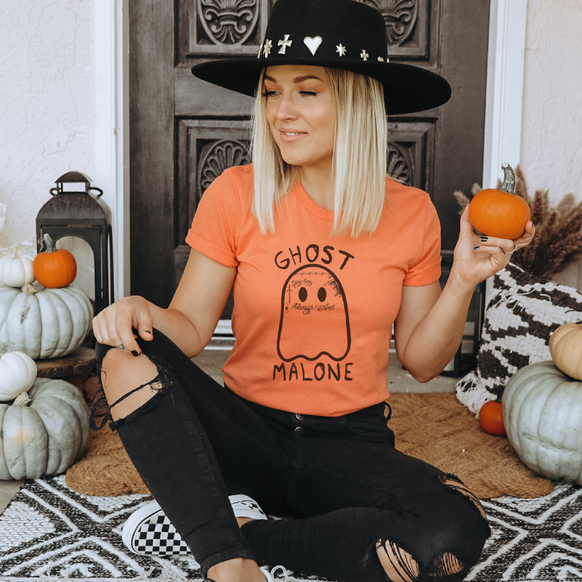 Funny Ghost Malone Halloween T-Shirt